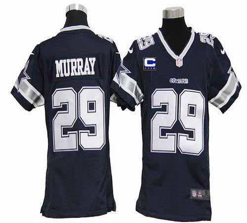 Cowboys #29 DeMarco Murray Navy Blue Team Color With C Patch Youth Stitched NFL Elite Jersey