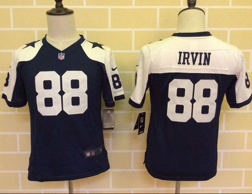  Cowboys #88 Michael Irvin Navy Blue Thanksgiving Youth Throwback Stitched NFL Elite Jersey