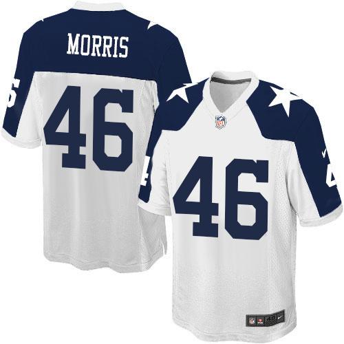  Cowboys #46 Alfred Morris White Thanksgiving Youth Stitched NFL Throwback Elite Jersey