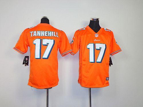  Dolphins #17 Ryan Tannehill Orange Alternate Youth Stitched NFL Elite Jersey
