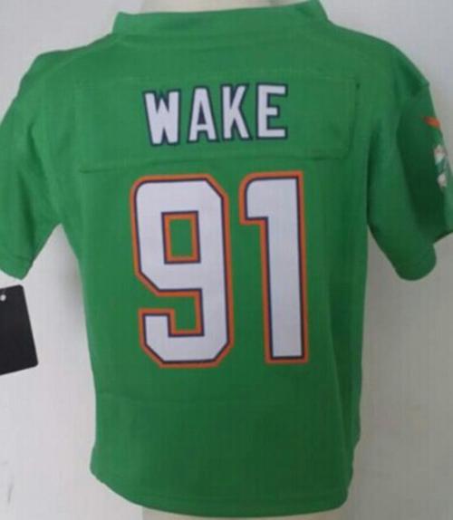 Toddler  Dolphins #91 Cameron Wake Green Team Color Stitched NFL Elite Jersey