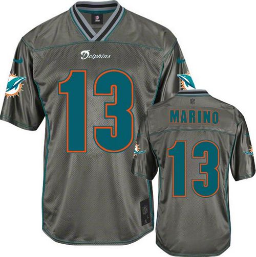  Dolphins #13 Dan Marino Grey Youth Stitched NFL Elite Vapor Jersey