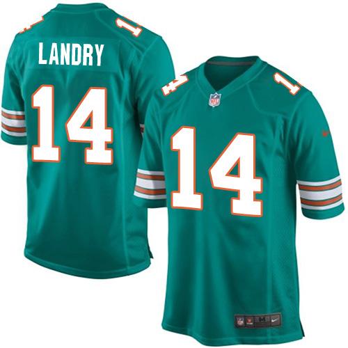  Dolphins #14 Jarvis Landry Aqua Green Alternate Youth Stitched NFL Elite Jersey