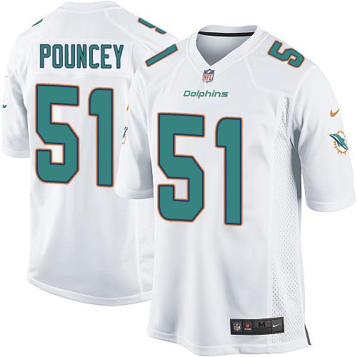  Dolphins #51 Mike Pouncey White Youth Stitched NFL Elite Jersey