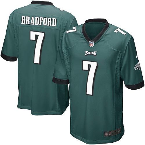  Eagles #7 Sam Bradford Midnight Green Team Color Youth Stitched NFL New Elite Jersey