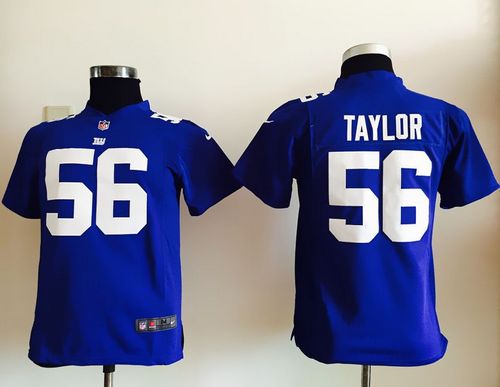  Giants #56 Lawrence Taylor Royal Blue Team Color Youth Stitched NFL Elite Jersey