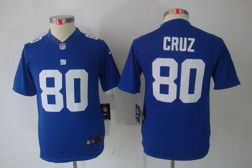  Giants #80 Victor Cruz Royal Blue Team Color Youth Stitched NFL Limited Jersey