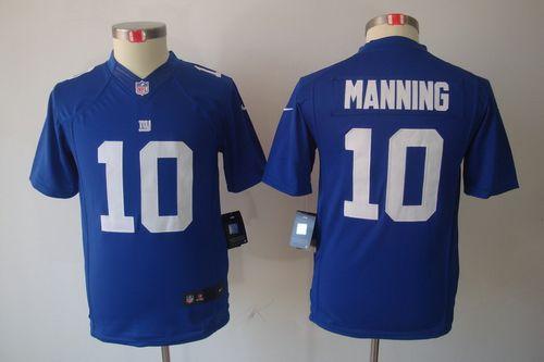  Giants #10 Eli Manning Royal Blue Team Color Youth Stitched NFL Limited Jersey
