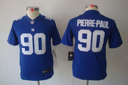  Giants #90 Jason Pierre Paul Royal Blue Team Color Youth Stitched NFL Limited Jersey