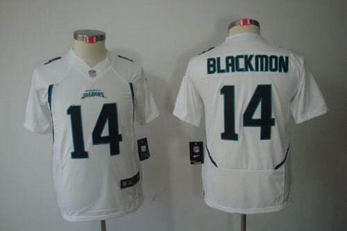  Jaguars #14 Justin Blackmon White Youth Stitched NFL Limited Jersey