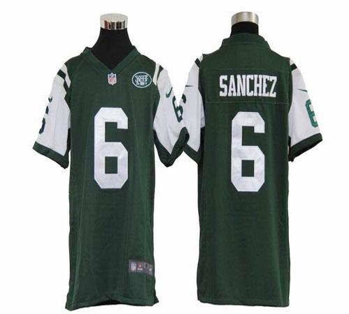  Jets #6 Mark Sanchez Green Team Color Youth Stitched NFL Elite Jersey