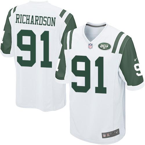  Jets #91 Sheldon Richardson White Youth Stitched NFL Elite Jersey