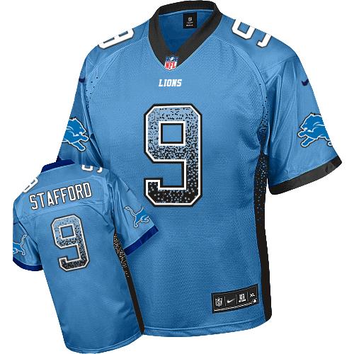  Lions #9 Matthew Stafford Light Blue Team Color Youth Stitched NFL Elite Drift Fashion Jersey