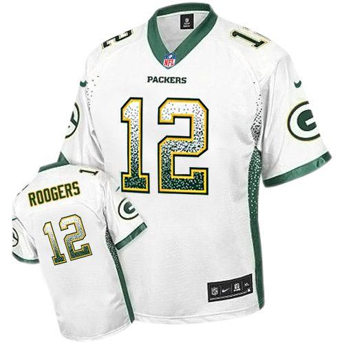  Packers #12 Aaron Rodgers White Youth Stitched NFL Elite Drift Fashion Jersey
