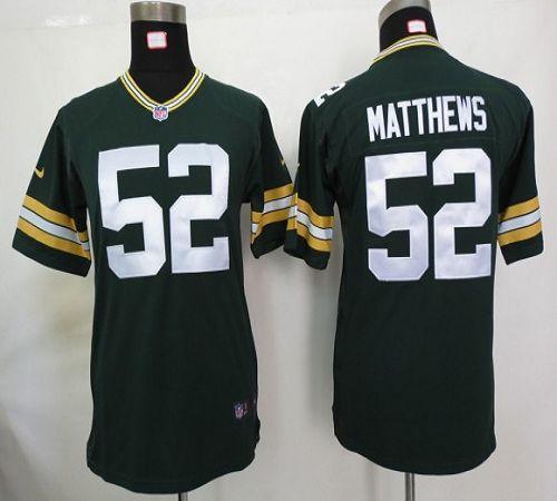  Packers #52 Clay Matthews Green Team Color Youth Stitched NFL Elite Jersey