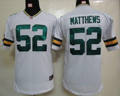  Packers #52 Clay Matthews White Youth Stitched NFL Elite Jersey