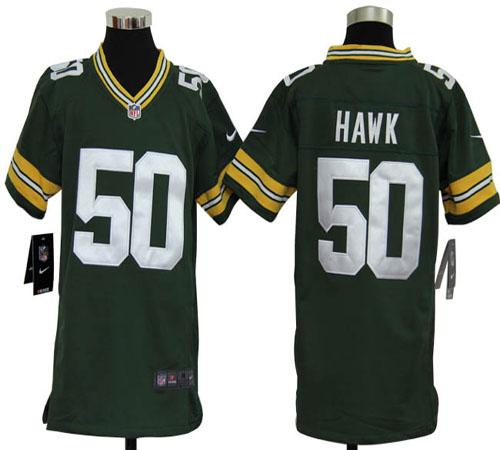  Packers #50 A.J. Hawk Green Team Color Youth Stitched NFL Elite Jersey