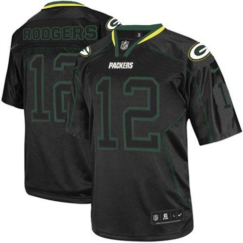  Packers #12 Aaron Rodgers Lights Out Black Youth Stitched NFL Elite Jersey