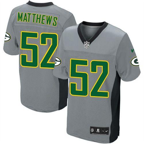  Packers #52 Clay Matthews Grey Shadow Youth Stitched NFL Elite Jersey