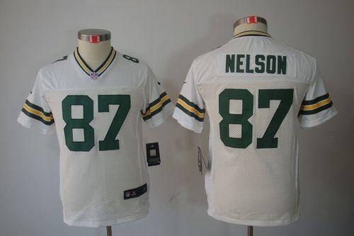  Packers #87 Jordy Nelson White Youth Stitched NFL Limited Jersey