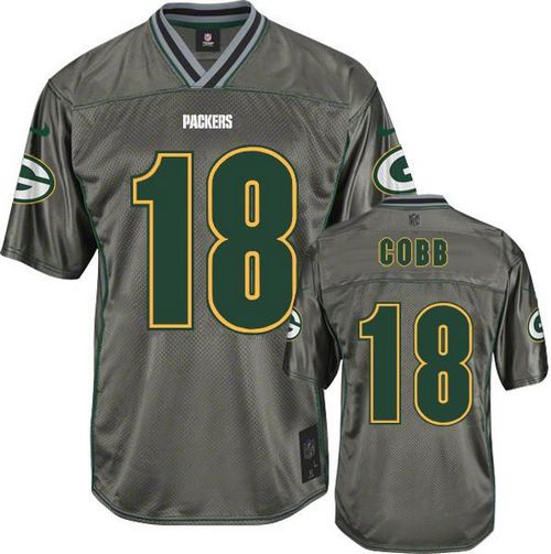 Packers #18 Randall Cobb Grey Youth Stitched NFL Elite Vapor Jersey