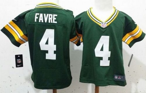 Toddler  Packers #4 Brett Favre Green Team Color Stitched NFL Elite Jersey