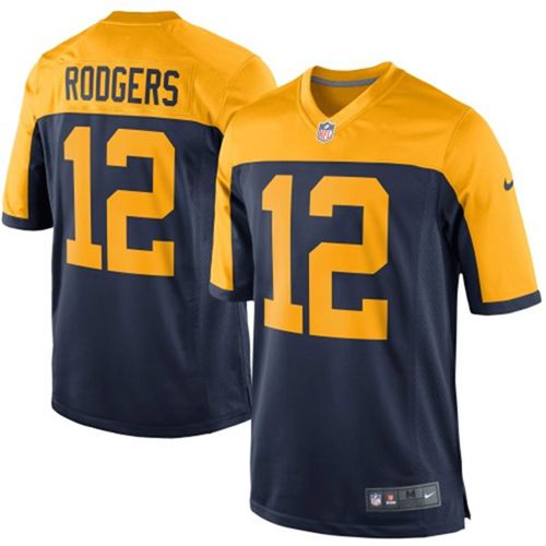  Packers #12 Aaron Rodgers Navy Blue Alternate Youth Stitched NFL New Elite Jersey