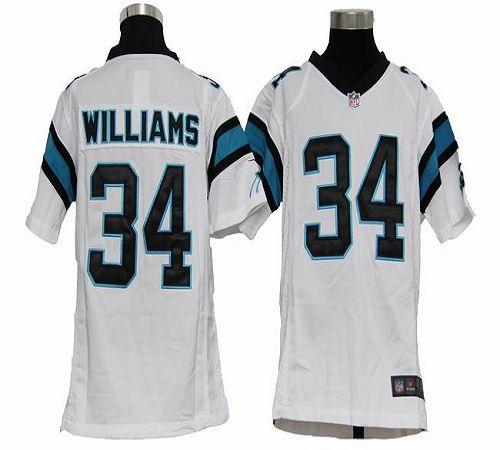  Panthers #34 DeAngelo Williams White Youth Stitched NFL Elite Jersey