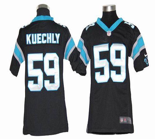  Panthers #59 Luke Kuechly Black Team Color Youth Stitched NFL Elite Jersey