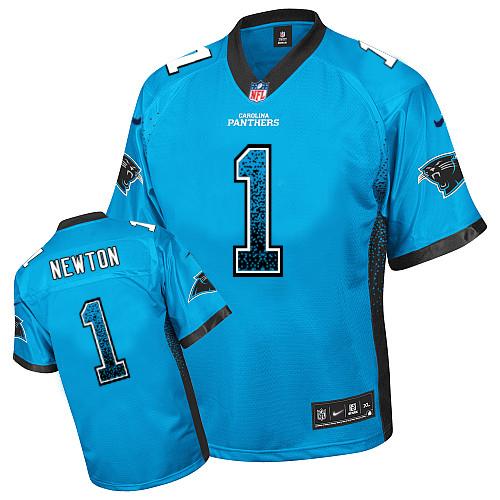  Panthers #1 Cam Newton Blue Alternate Youth Stitched NFL Elite Drift Fashion Jersey