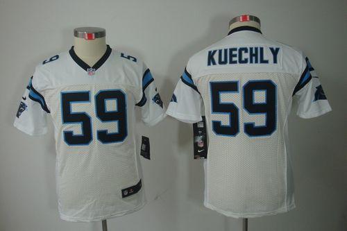  Panthers #59 Luke Kuechly White Youth Stitched NFL Limited Jersey