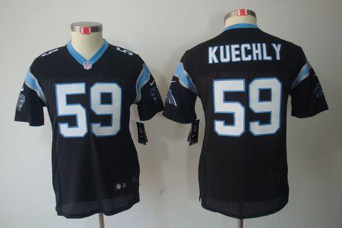  Panthers #59 Luke Kuechly Black Team Color Youth Stitched NFL Limited Jersey