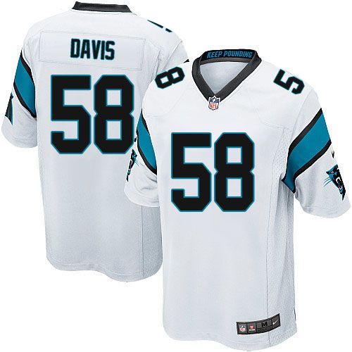  Panthers #58 Thomas Davis White Youth Stitched NFL Elite Jersey