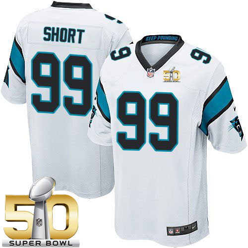  Panthers #99 Kawann Short White Super Bowl 50 Youth Stitched NFL Elite Jersey