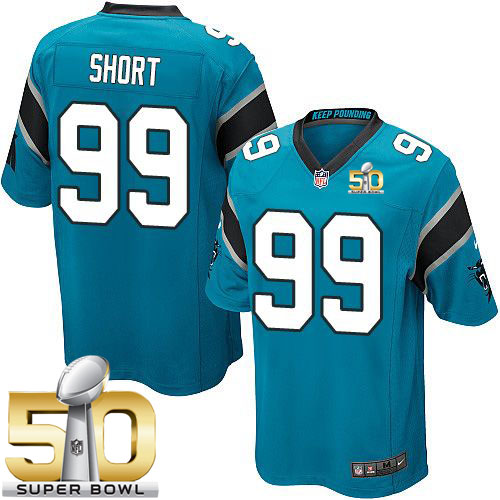  Panthers #99 Kawann Short Blue Alternate Super Bowl 50 Youth Stitched NFL Elite Jersey