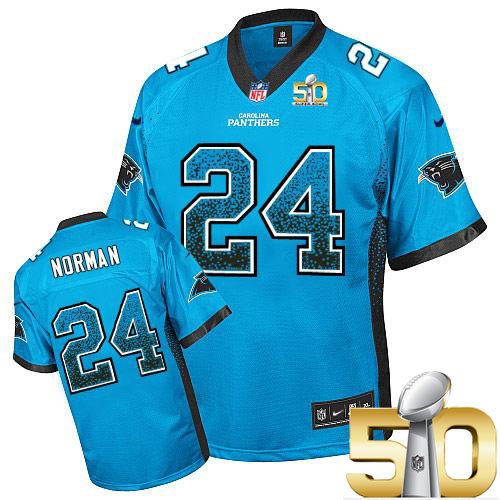  Panthers #24 Josh Norman Blue Alternate Super Bowl 50 Youth Stitched NFL Elite Drift Fashion Jersey