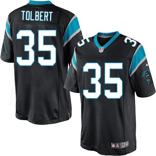  Panthers #35 Mike Tolbert Black Team Color Youth Stitched NFL Elite Jersey