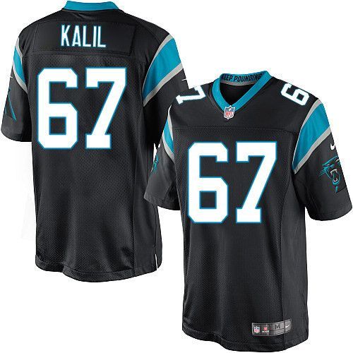  Panthers #67 Ryan Kalil Black Team Color Youth Stitched NFL Elite Jersey