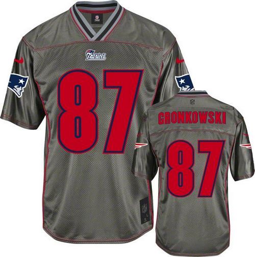  Patriots #87 Rob Gronkowski Grey Youth Stitched NFL Elite Vapor Jersey
