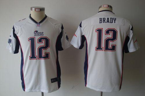  Patriots #12 Tom Brady White Youth NFL Game Jersey