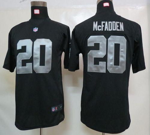  Raiders #20 Darren McFadden Black Team Color Youth Stitched NFL Elite Jersey