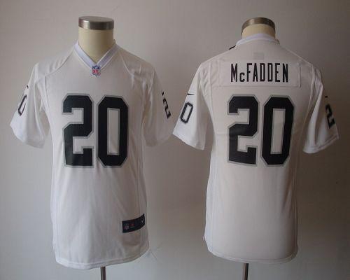  Raiders #20 Darren McFadden White Youth NFL Game Jersey