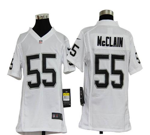  Raiders #55 Rolando McClain White Youth Stitched NFL Elite Jersey