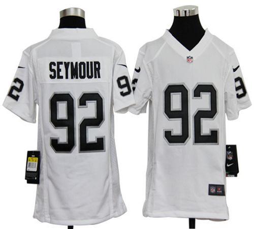  Raiders #92 Richard Seymour White Youth Stitched NFL Elite Jersey