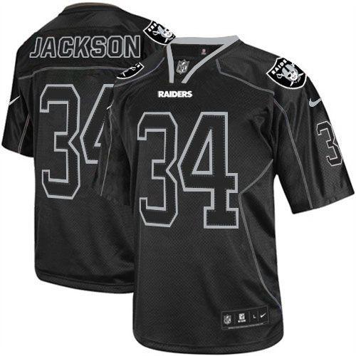  Raiders #34 Bo Jackson Lights Out Black Youth Stitched NFL Elite Jersey