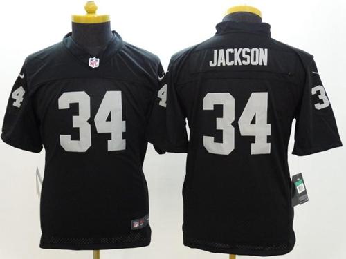  Raiders #34 Bo Jackson Black Team Color Youth Stitched NFL Limited Jersey