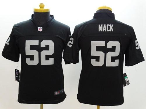  Raiders #52 Khalil Mack Black Team Color Youth Stitched NFL Limited Jersey