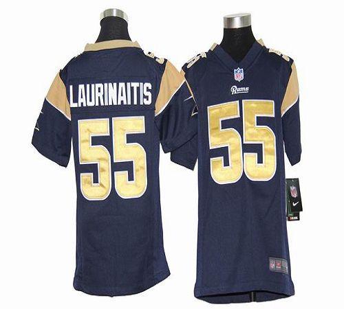  Rams #55 James Laurinaitis Navy Blue Team Color Youth Stitched NFL Elite Jersey