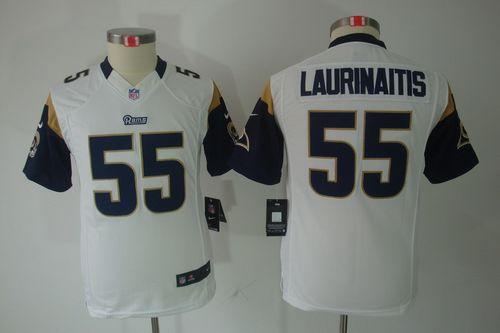  Rams #55 James Laurinaitis White Youth Stitched NFL Limited Jersey