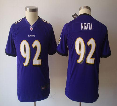  Ravens #92 Haloti Ngata Purple Team Color Youth NFL Game Jersey